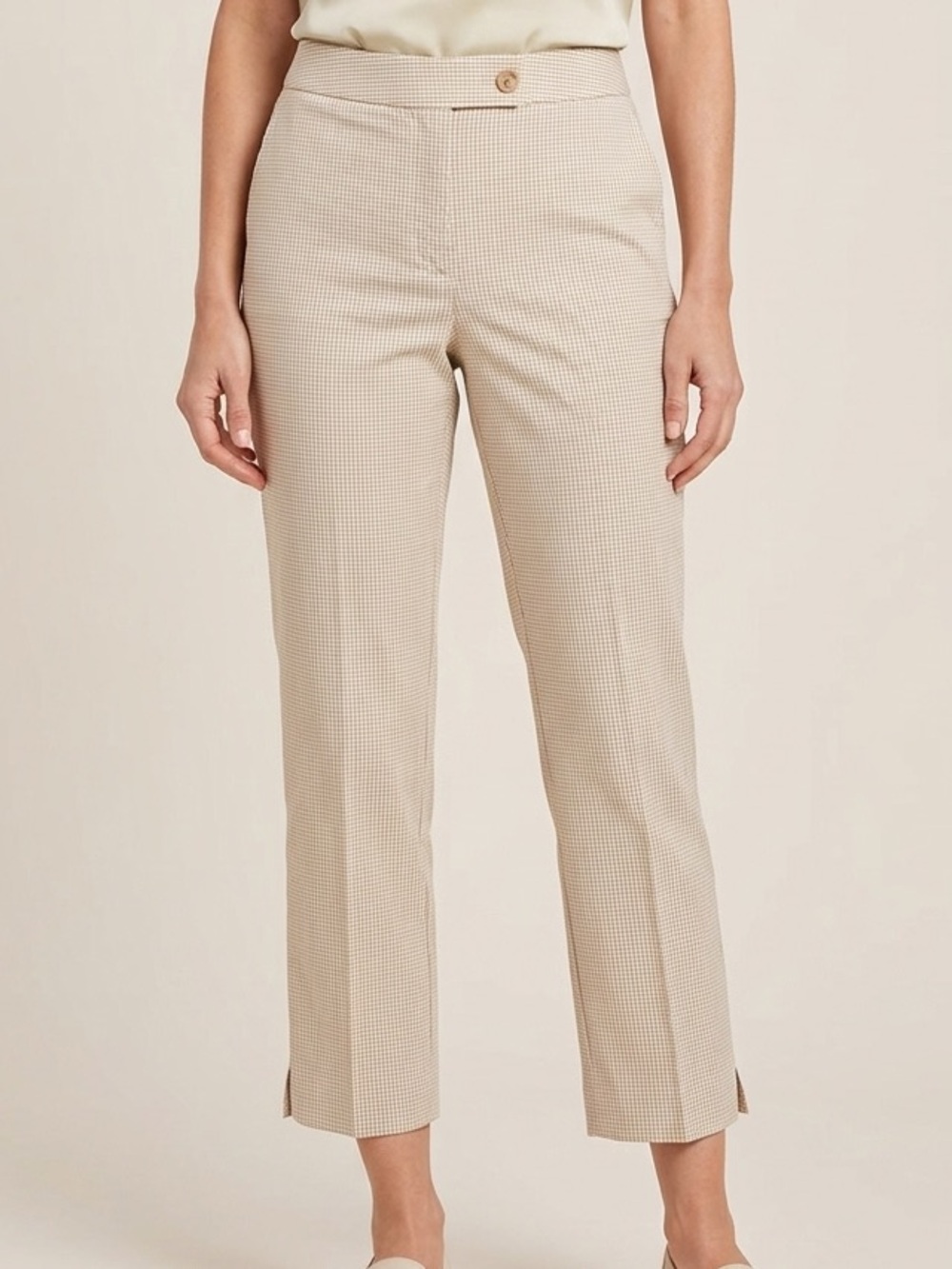 Talbots Signature Gingham Cropped Pants